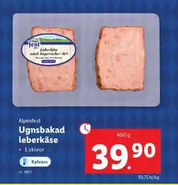Lidl ALPENFEST Ugnsbakad leberkäse erbjuda