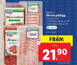 Lidl Alpenfest Skivat pålägg erbjuda