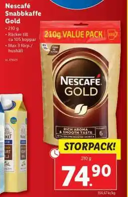 Lidl Nescafé Snabbkaffe Gold erbjuda