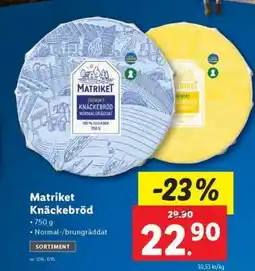 Lidl Matriket Knäckebröd erbjuda