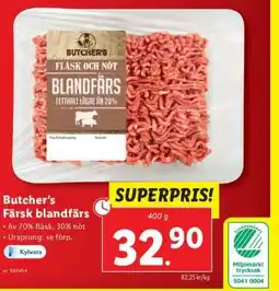 Lidl BUTCHER’S Färsk blandfärs erbjuda