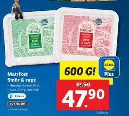 Lidl MATRIKET Smör & raps erbjuda