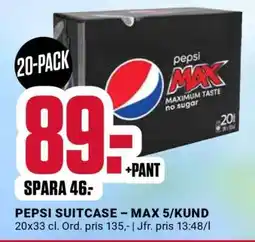 ÖoB PEPSI SUITCASE – MAX 5/KUND erbjuda