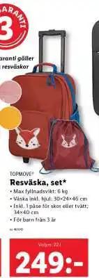 Lidl TOPMOVE Resväska, set erbjuda
