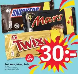 DollarStore Snickers, Mars, Twix erbjuda
