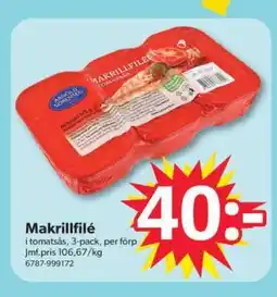 DollarStore Makrillfilé erbjuda