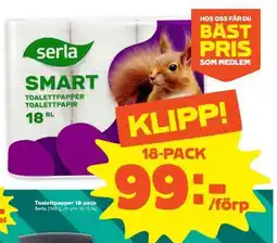 Stora Coop Serla SMART TOALETTPAPPER 18-PACK erbjuda