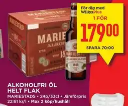 Willys ALKOHOLFRI ÖL HELT FLAK erbjuda