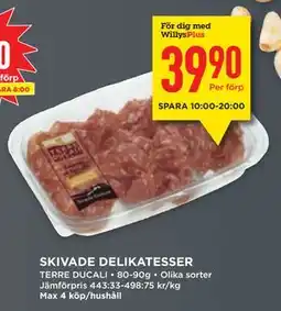 Willys SKIVADE DELIKATESSER erbjuda
