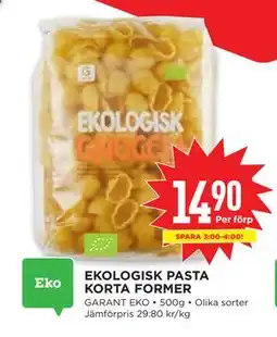 Willys EKOLOGISK PASTA KORTA FORMER erbjuda