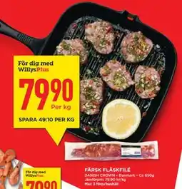 Willys Hemma FÄRSK FLÄSKFILÉ erbjuda