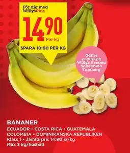 Willys Hemma BANANER erbjuda