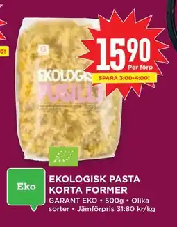 Willys Hemma EKOLOGISK PASTA KORTA FORMER erbjuda