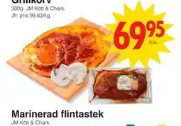 Matöppet Marinerad flintastek erbjuda