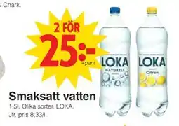 Matöppet Smaksatt vatten erbjuda