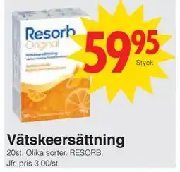 Matöppet Vätskeersättning erbjuda