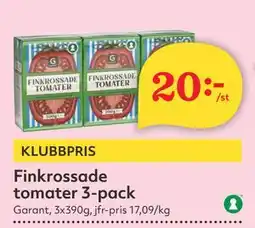 Hemköp Finkrossade tomater 3-pack erbjuda