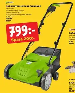 Jem&Fix GRÄSMATTELUFTARE/RENSARE erbjuda