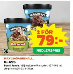 Coop BEN&JERRY'S Glass erbjuda