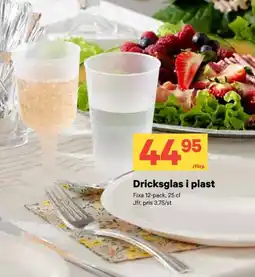City Gross Dricksglas i plast erbjuda