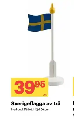 City Gross Sverigeflagga av trä erbjuda
