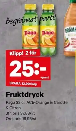 City Gross PAGO Fruktdryck erbjuda