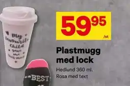 City Gross Plastmugg med lock erbjuda