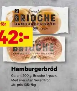 City Gross GARANT Hamburgerbröd erbjuda