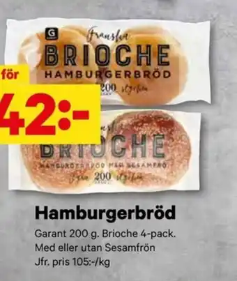 City Gross GARANT Hamburgerbröd erbjuda
