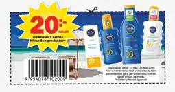Pekås NIVEA Vid köp av 2 valfria nivea sun-produkter erbjuda