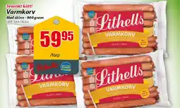 Extra Mjällby Stormarknad LITHELLS Varmkorv erbjuda