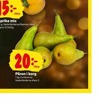 City Gross Päron i korg erbjuda