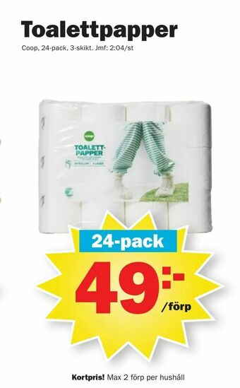 Pekås Toalettpapper erbjuda
