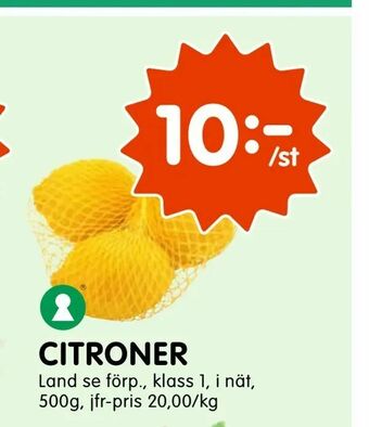 Tempo Citroner erbjuda