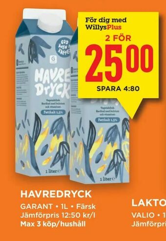 Willys Havredryck erbjuda
