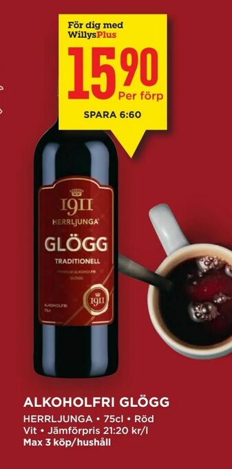 Willys Alkoholfri glögg erbjuda