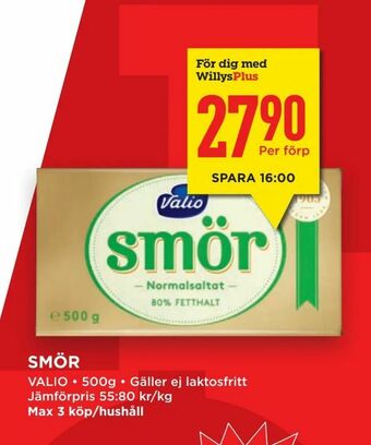 Willys Hemma Smör erbjuda