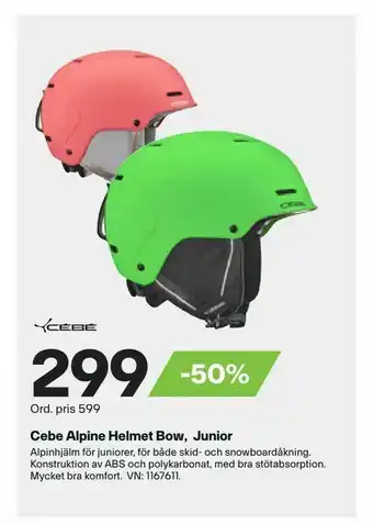 Cebe Alpine Helmet Bow, Junior