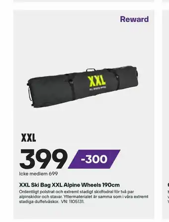 XXL XXL Ski Bag XXL Alpine Wheels 190cm erbjuda