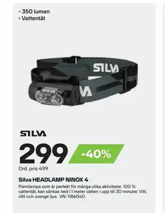 XXL Silva HEADLAMP NINOX 4 erbjuda
