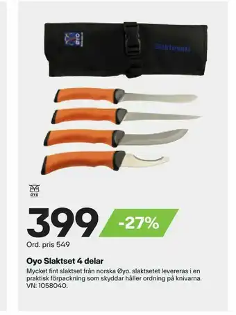 Oyo Slaktset 4 delar