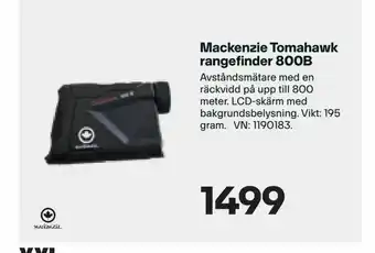 Mackenzie Tomahawk rangefinder 800B
