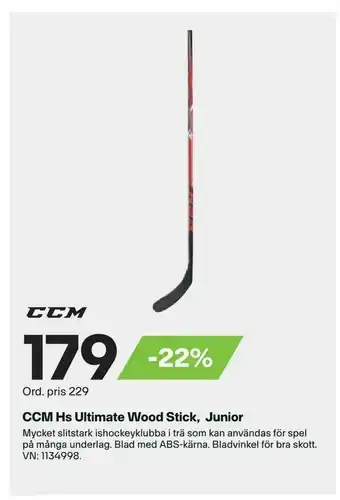 XXL CCM Hs Ultimate Wood Stick, Junior erbjuda