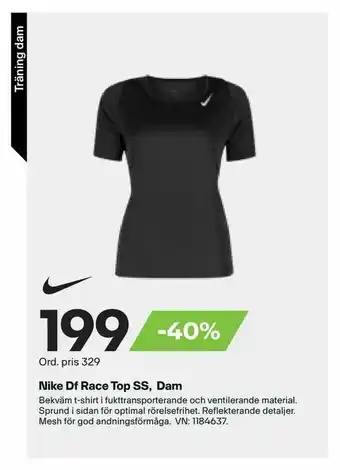 XXL Nike Df Race Top SS, Dam erbjuda