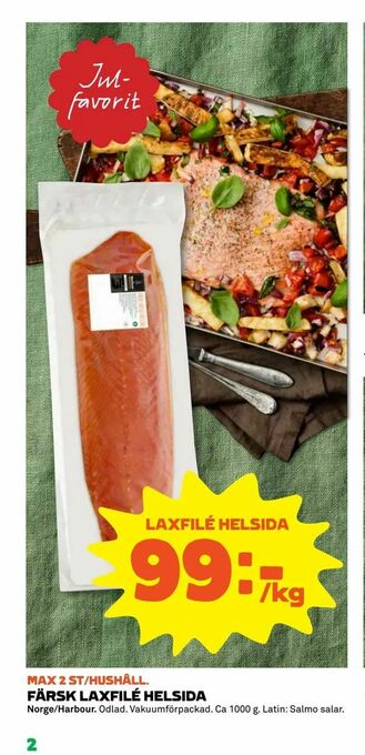 Coop Extra Färsk laxfilé helsida erbjuda