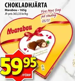 Matvärlden Tensta MARABOU Chokladhjärta erbjuda