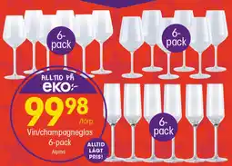EKO Vin/champagneglas 6-pack erbjuda