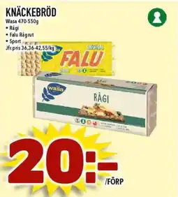 Nya Pulsen WASA Knäckebröd erbjuda