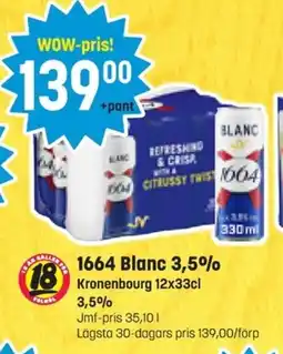 Eurocash 1664 blanc 3,5% erbjuda