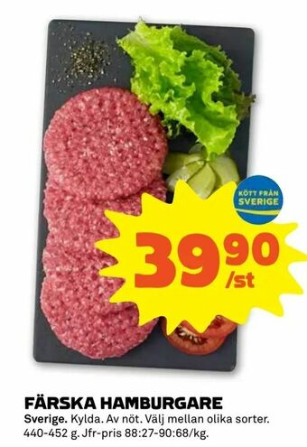Stora Coop Färska hamburgare erbjuda